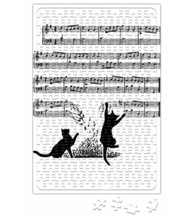 Yaramaz Komik Müzik Notalı Kedi Cat Puzzle 240 Parça Yapboz