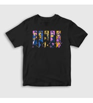 Presmono Unisex Çocuk Siyah Family Anime Jojo T-Shirt 320581tt