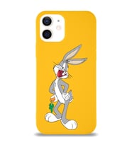 Apple iPhone 12 Uyumlu Lansman Kılıf Bugs Bunny Tasarımlı Altı Kapalı İçi Kadife Kaplı  Kapak (Şeffaf)