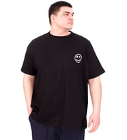 Mode XL Büyük Beden Erkek T-Shirt Bisiklet Yaka GREAT U25024 Siyah
