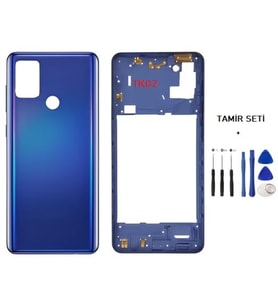 Samsung Galaxy A21S - SM-A217F FULL Kasa Arka Kapak Takım MAVİ - TAMİR SETİ