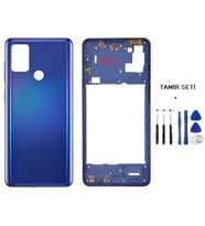 Samsung Galaxy A21S - SM-A217F FULL Kasa Arka Kapak Takım MAVİ - TAMİR SETİ