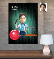 Kişiye Özel Karikatür Baskılı Ahşap Tablo Fizyoterapist Erkek-1 30x40