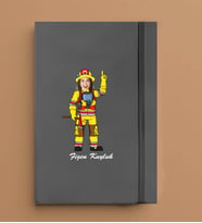 Kişiye Özel İtfaiyeci Kadın Model 13x21 Gri Defter-33
