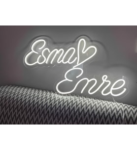 Kişiye Özel Isim Neon Led Işıklı Duvar Dekarasyon 32*95 Cm (Beyaz)