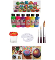 Taş Boyama Seti 6 Neon Renk Set 1 Paket