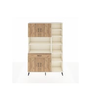 Arges Dolap 10 Raflı Tek Çekmeceli 4 Kapaklı 132x30x195 Aytaşı-Çam/Çam
