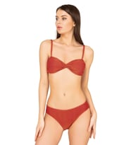 Endeep Kadın Bağlama Detaylı Straplez Kiremit Bikini Takımı