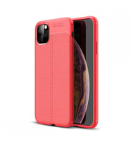Apple iPhone 11 Pro Max Deri Görünümlü Silikon Kırmızı