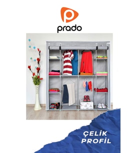 Double Askılıklı Çelik Profilli Bez Dolap