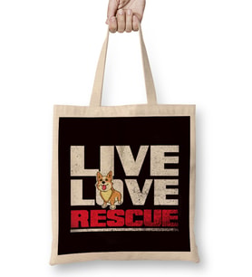 Live Rescue Animals Love Dog Cat Pet Animal Welfare Puppy Bez Çanta Uzun Saplı