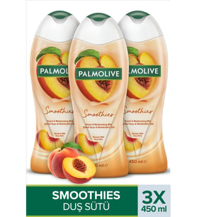 Palmolive Smoothies Şeftali Duş Jeli Nemlendirici Etki 3×450 ml Ferahlatıcı Koku