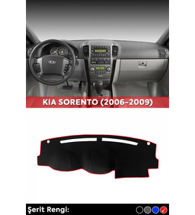 Kıa Sorento (2006-2009) 3d Torpido Koruma Kılıfı - Ön Göğüs Panel Kaplama - Kırmızı Şerit