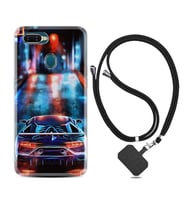 Oppo A5S A15 A16 A54 A55 A73 A74 Kılıf Boyun Askılı Silikon Neon Cars 1724