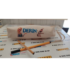 Çocuklara Özel Körüklü Sublimasyon Keten Kalemlik 12x25