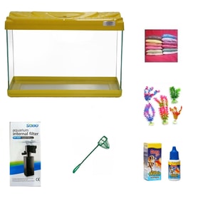 Kanki Pet 3518 Akvaryum Hazır Set Sarı 35 CM