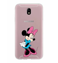 Samsung Galaxy J7 Pro Kapak Minnie Mouse Tasarımlı Şeffaf Silikon Kılıf