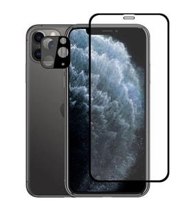 İPhone 11 Pro 2İN1 Full Glue Tempered Cam Ekran Koruyucu +Kamera Lens Set-(5775) - HPSBYI3020-717