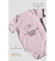 Babaya Özel Baskılı Bebek Zıbını – Çıtçıtlı Body 8 Renk  %100 Pamuk Kısa Kol (Bebek Pembesi)