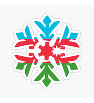 Azerbaycan Bayrağı Kış Kar Tanesi Araba oto Sticker 18CM