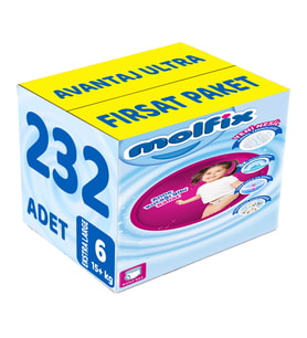 Molfix Külot Bebek Bezi Beden:6 (15+Kg) Extra Large 232 Adet Avantaj Ultra Fırsat Pk
