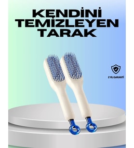 Kendini Temizleyen Ergonomik Saç Tarağı – ABS Gövde, Silikon Diş