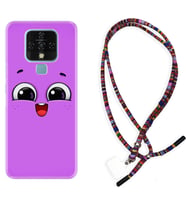 Tecno Camon 16 18P Pova Kılıf Boyun Asklı Rasta Silikon Purple Sweety 1717