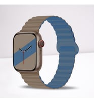 Cosmostech Akıllı Saat Watch için Uyumlu 42MM 44MM 45MM 49MM 1/2/3/4/5/6/se/7/8/ultra Magnetli Kordon ve Kayışı Bej(Mavi)