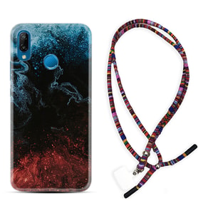 Huawei P20 Lite Mate 10 20 Lite Pro P40 Lite KılıfBoyun Asklı Rasta Silikon Red Blue Black Abstact 1386