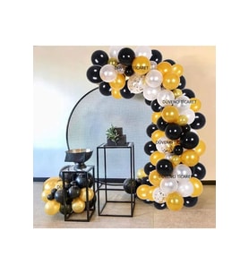 GOLD BEYAZ SİYAH ŞEFFAF LÜKS ZİNCİR BALON SET