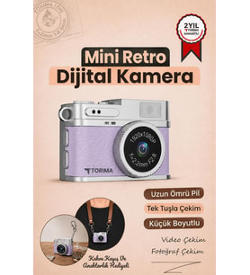 Mini Dijital Kamera Selfie Video Mini Vlog Kamerası Mini Anahtarlık 1080P CMR35 Mor