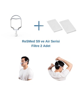 ResMed AirFit N30 Minimum Yüz Temaslı Burun Maskesi+ResMed S9 ve Air Serisi Filtre 2’li Paket