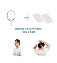 ResMed AirFit N30 Minimum Yüz Temaslı Burun Maskesi+ResMed S9 ve Air Serisi Filtre 2’li Paket