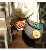 Baykuş Figürlü Çapraz Örgülü Kol Çantası Etnik Bohem Style - Antrasit