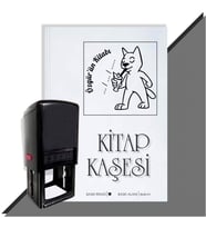 Kişiye Özel  Milkshake Cat Tarihli Kitap Kaşesi (Siyah)