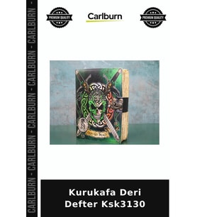 Özel Üretim Gotik Not Defteri Hediyelik Günlük Kurukafa Deri Defter Ksk3130