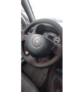 DİKİŞLİ DİREKSİYON KILIFI İTHAL SİYAH DERİ KIRMIZI DİKİŞLİ RENAULT CLİO 2007 SONRASI