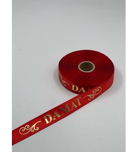 Damat Baskılı Kol Kurdelesi - Kırmızı - 1 TOP - 50 METRE