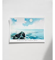 Çerçevesiz Poster Kojima Adası'nda Okyanus Dalgası (Çok Renkli)