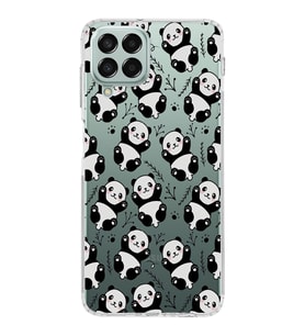 Samsung Galaxy M33 Kapak Panda Tasarımlı Şeffaf  Kılıf