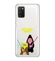Samsung Galaxy A02S Uyumlu Sunger Bob Star Wars Desenli Şeffaf Telefon Kılıfı