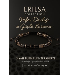 Sertifikalı Nefes Darligi ve Astım Bilekliği - Siyah Turmalin ve Terahertz Dogal Tas 6 mm (Çok Renkli)