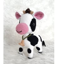 Buzu Sevimli Buzağı Amigurumi Organik Oyuncak