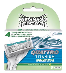 Wilkinson Sword Quattro Titanium Sensitive Erkek Tıraş Bıçağı 2 Yedek Kartuşu