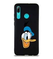 Huawei P Smart 2019 Soft Premier Kapak Donald Duck-A Tasarımlı Silikon Kılıf - Siyah (Şeffaf)