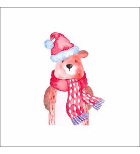 Sevimli Ayıcık Yılbaşı Sticker Duvar Sticker 30x15 CM