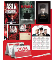 Asla Vazgeçme - Ayraç - Kartpostal - Poster - Havala -  2026 Ajanda Kalpaklı - Ata Ahşap Duvar Takvimi - Masa Takvimi