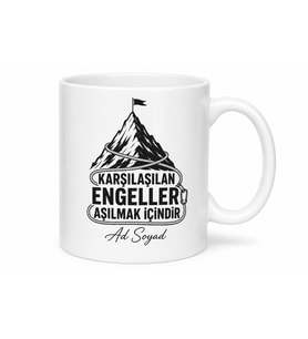 Dağ Tırmanışçısı Engeller Aşılmak İçindir Kupa Zirve Bayrağı Tırmanış Hediye Bardak