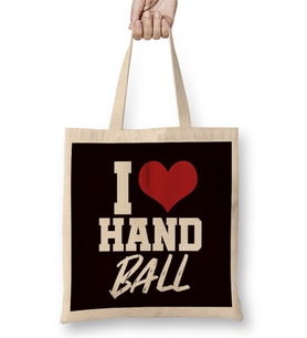 Love Handball Handballer Heart Ball Sports Team Coach Game Bez Çanta Uzun Saplı