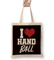 Love Handball Handballer Heart Ball Sports Team Coach Game Bez Çanta Uzun Saplı